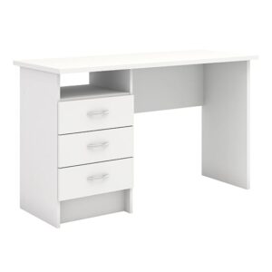 Frosk Wooden Laptop Desk With 3 Drawers In White