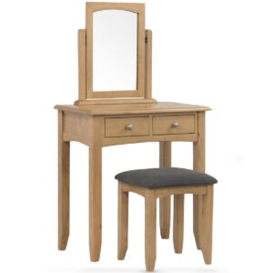 Kamiah Wooden Dressing Table With Stool In Oak